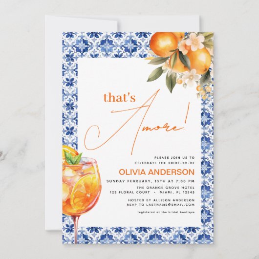 アモーレウォーターカラースピリッツブライダルシャワー 招待状 (正面)