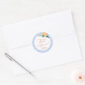 アモーレオレンジイタリアンブルータイルブライダルシャワー ラウンドシール (封筒)