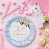 アモーレオレンジブルーイタリアンブライダルシャワー ペーパープレート (パーティー)