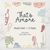 アモーレカラフル図解入りの、写真付きの結婚の ワインラベル (シングルラベル)