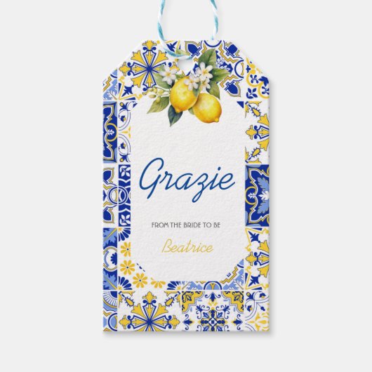 アモーレスピリッツイタリアンレモンブライダルシャワー ギフトタグ (正面)