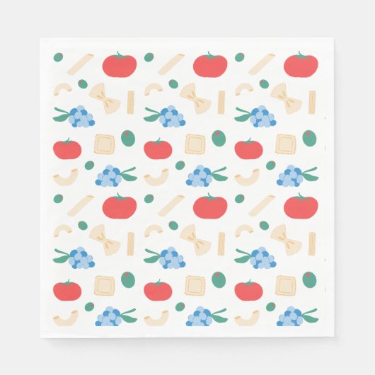 アモーレパスタパーティー ブライダルシャワー スタンダードランチョンナプキン (正面)