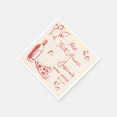 アモーレピザの手描きドードルブライダルシャワー スタンダードカクテルナプキン (角)