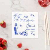 アモーレピザの手描きドードルブライダルシャワー スタンダードカクテルナプキン (インサイチュ)