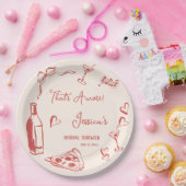 アモーレピザの手描きドードルブライダルシャワー ペーパープレート (パーティー)