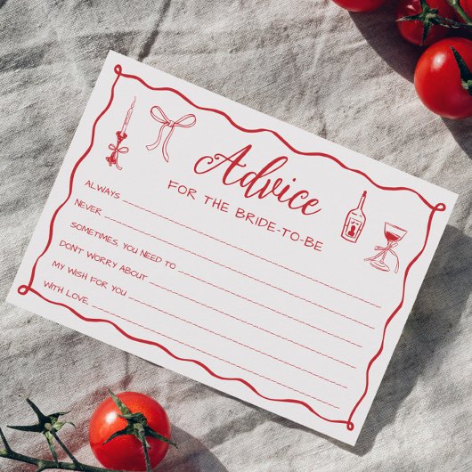 アモーレピザブライダルシャワーアドバイスカード 招待状