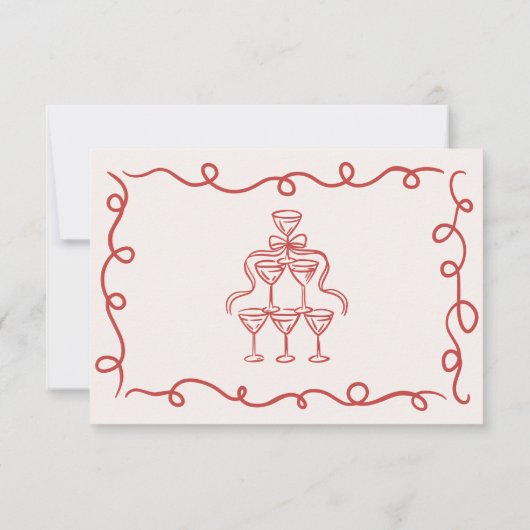 アモーレファンキーヴィンテージお洒落結婚の 出欠カード (裏面)