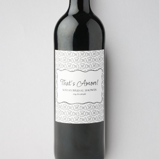 アモーレブライダルシャワーのパスタパタイタリアンン ワインラベル