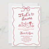 アモーレブライダルシャワーイタリアン – 宴会テーブル 招待状 (正面)