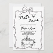 アモーレブライダルシャワーイタリアン – 宴会テーブル 招待状 (正面)