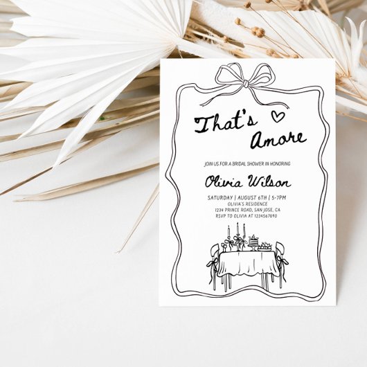 アモーレブライダルシャワーイタリアン – 宴会テーブル 招待状