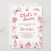 アモーレブライダルシャワーイタリアン – 宴会テーブル 招待状 (正面)