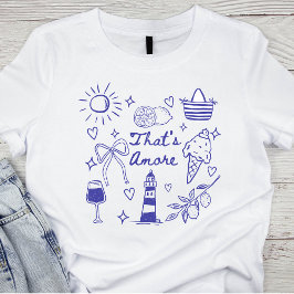 アモーレブルーコケットボウイタリアの夏 Tシャツ
