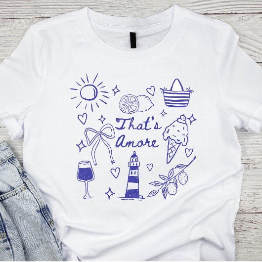 アモーレブルーコケットボウイタリアの夏 Tシャツ