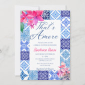 アモーレブルータイルフローラブライダルシャワー 招待状 (正面)