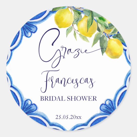 アモーレブルータイルレモンイタリアンの香り ラウンドシール (正面)