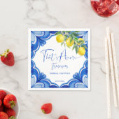 アモーレブルータイルレモンイタリアンブライダルシャワー スタンダードカクテルナプキン (インサイチュ)