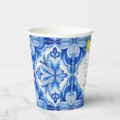 アモーレブルータイルレモンイタリアンブライダルシャワー 紙コップ (右)