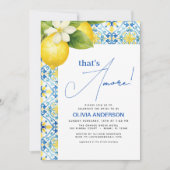 アモーレモンブルーイタリアンタイルブライダルシャワー 招待状 (正面)