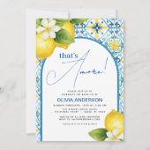 アモーレモンブルーイタリアンタイルブライダルシャワー 招待状 (正面)