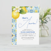 アモーレモンブルーイタリアンタイルブライダルシャワー 招待状 (スタンド正面)