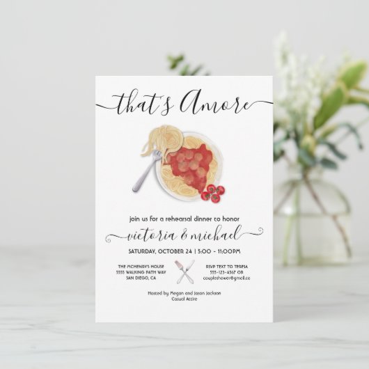 アモーレリハーサルイタリアンディナーパスタ 招待状 (スタンド正面)