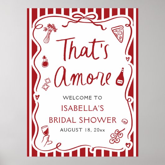 アモーレレッドイタリアンブライダルシャワーへようこそ ポスター (正面)