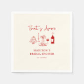 アモーレ イタリアン レッド ハンド ドロー ブライダル シャワー スタンダードカクテルナプキン (正面)