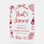 アモーレ イタリアン レッド ブライダル シャワー ウェルカム アクリルサイン (傾斜)