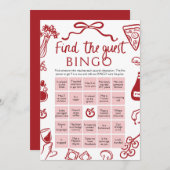 アモーレ ゲスト ビンゴ ブライダルシャワー ゲーム 招待状 (正面/裏面)