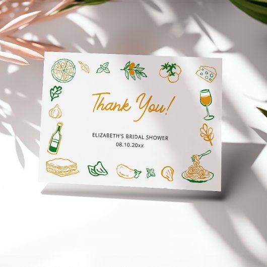 アモーレ ラスティックイタリアンフード ブライダルシャワー サンキューカード