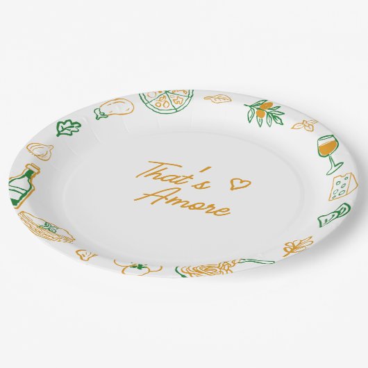 アモーレ ラスティックイタリアンフード ブライダルシャワー ペーパープレート (アングル)