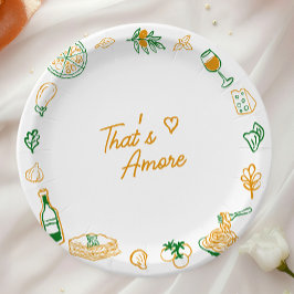 アモーレ ラスティックイタリアンフード ブライダルシャワー ペーパープレート