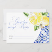 アモーレ レモン イタリアン ブルー タイル 何キス 招待状 (正面)