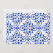 アモーレ レモン イタリアン ブルー タイル 何キス 招待状 (裏面)