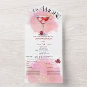 アモーレ |水彩ブライダルシャワー オールインワン招待状 (内側)