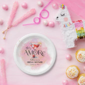 アモーレ | 水彩 結婚前お茶会 ペーパープレート (パーティー)