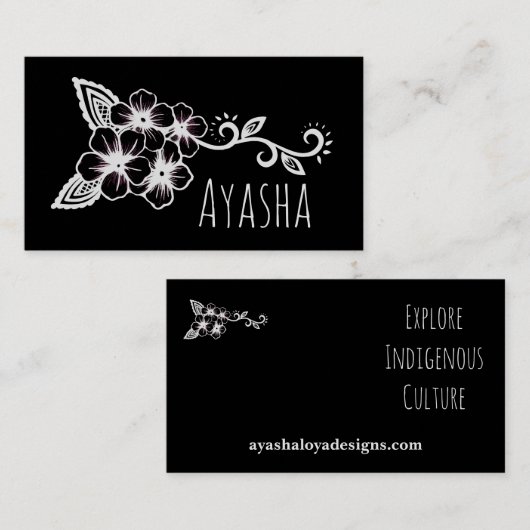 アヤシャ先住民フローラ 名刺 (正面/裏面)