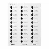 アヤメのモノグラムは白黒を分類します ラベル (フルシート)