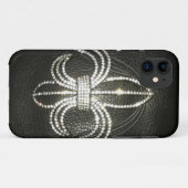 アヤメのレザールックのプリントの場合 Case-Mate iPhoneケース (裏面(横))