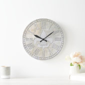 アヤメのヴィンテージプラスター一見 ラージ壁時計 (ホーム)