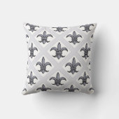 アヤメの枕(銀) クッション (裏面)