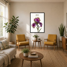 アヤメの植物画アートプリント