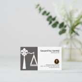 アヤメの正義によってはかりで測られる白いカバー 名刺 (スタンド正面)