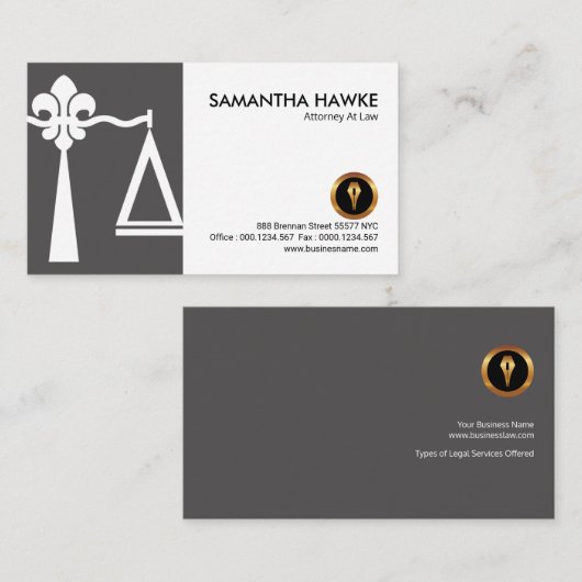 アヤメの正義によってはかりで測られる白いカバー 名刺 (正面/裏面)