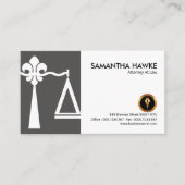 アヤメの正義によってはかりで測られる白いカバー 名刺 (正面)