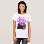 アヤメの水彩花 誕生日おめでとう Tシャツ (正面フル)