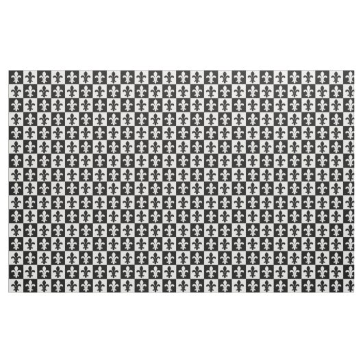 アヤメの白黒パターン ファブリック (ヤード)