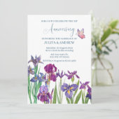 アヤメの花の水彩画　記念パーティー 招待状 (スタンド正面)