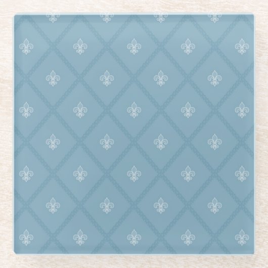 アヤメパターン ガラスコースター (正面)